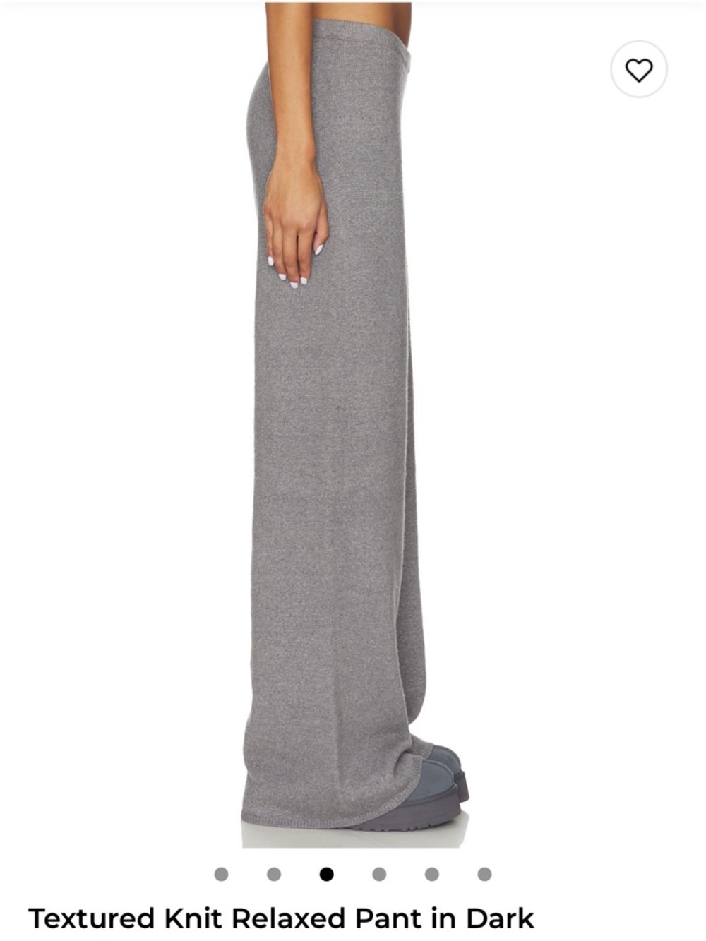 SKIMS Gray Wide-Leg Knit Track Pants - Picture 3 of 5
